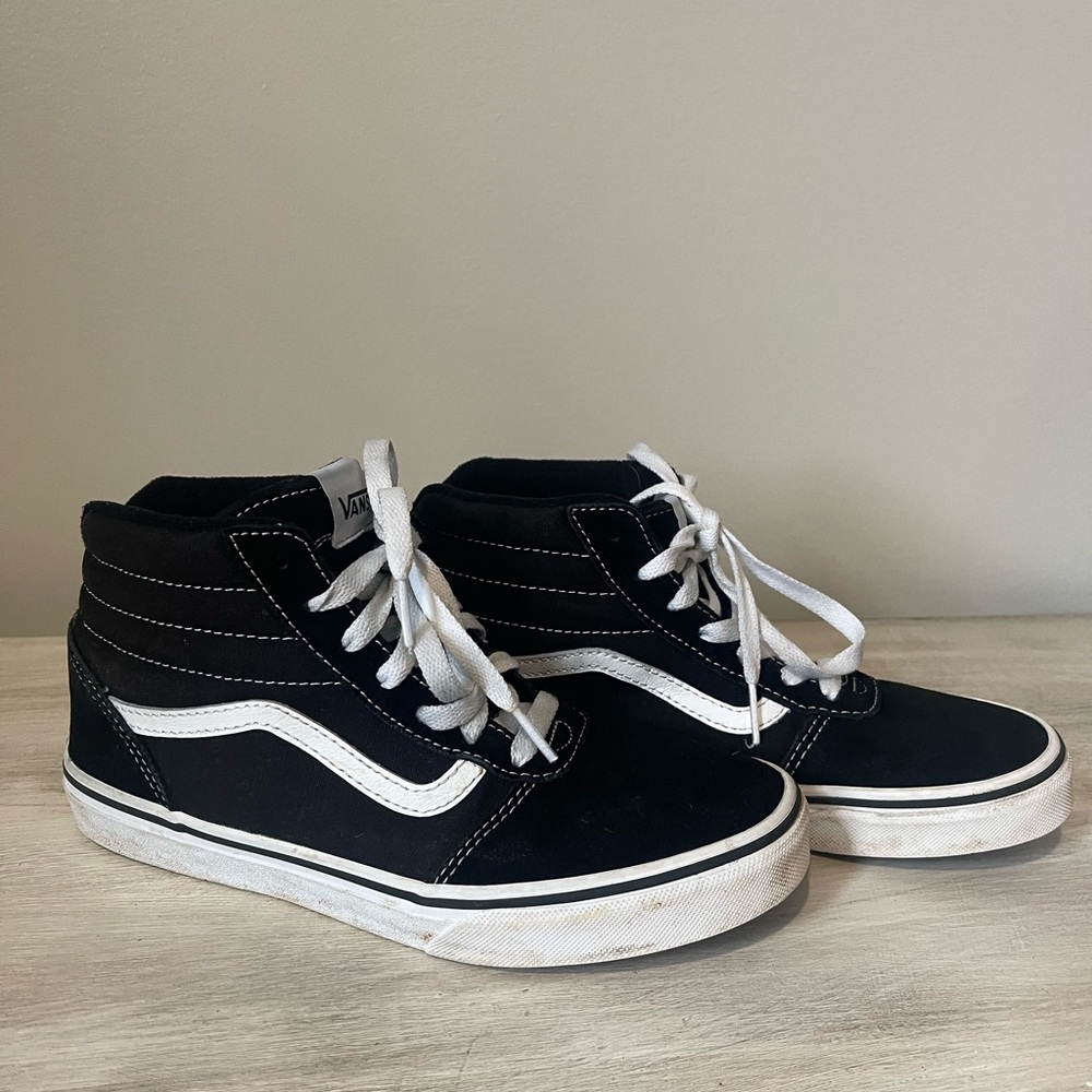 Vans Black and White Sk8-Hi Sneakers
